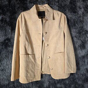 Zara Limited Edition Suede Leather Coat Butter XS NWT